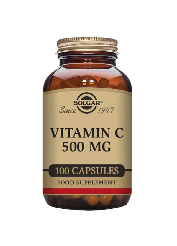 500 mg Vitamin C fra Solgar. Indeholder Vitamin C i vegetabilske kapsler.