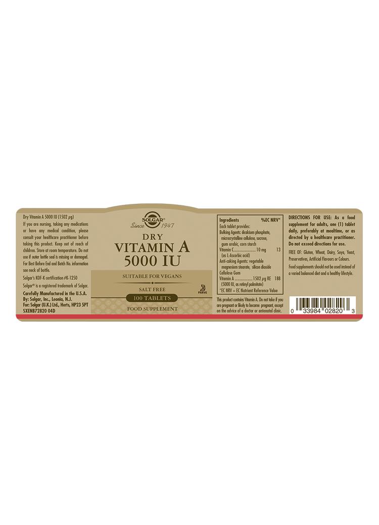 I ingredienslisten til vores dry vitamin a 1502ug vil du bl.a. kunne se, at kosttilskuddet er velegnet til vegetarer og veganere, og desuden er uden salt og sukker.